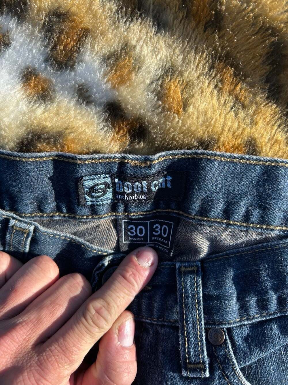 Vintage Anchor Blue Slim Bootcut Y2K Denim Jeans Size 30x30